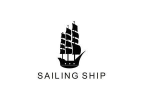 Sailing Ship Isolated on white background symbol in retro style vector