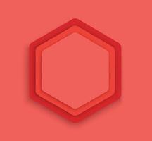 red hexagon background template vector
