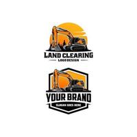 Set of excavation logo vector