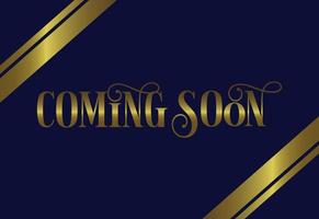 Coming soon vector lettering. Promotion or announcement banner. Design text element, web banner.