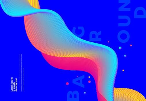 fondo abstracto con onda de línea de partículas emitidas de colores. plantilla de diseño de elementos conceptuales. ilustración vectorial moderna. vector