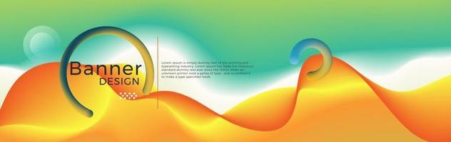 Abstract modern banner design. Colorful gradient with liquid wave. vector