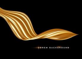 Golden liquid wave background, Dynamic 3d color flow vector element for website, brochure, poster. Colorful wavy vector illustration, Modern background design.