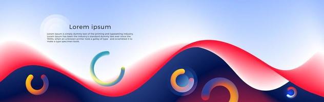 Abstract modern banner design. Colorful gradient with liquid wave. vector