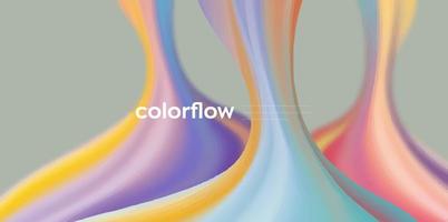 fondo de onda líquida colorido, elemento de vector de flujo de color 3d dinámico para sitio web, folleto, póster. Ilustración de vector ondulado colorido, diseño de fondo moderno.