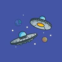 Ufo Cartoon Illustrations vector