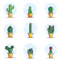 Ilustraciones de cactus collection cartoon vector