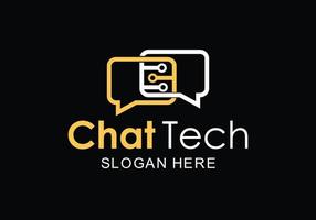 inspiración para el diseño del símbolo del logotipo de tecnología de chat vector