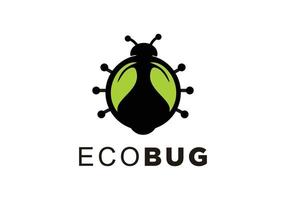 Bug logo,featured bug and leaves in bug body vector