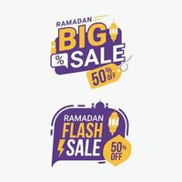 ramadán gran venta etiqueta etiqueta insignia oferta especial promoción vector