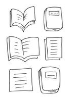 Book set in doodle style suitable for education content on white background. vector