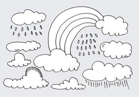 Abstract Hand Drawn Doodle Cloud Vector Illustration