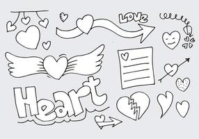 Set of love. Hand drawing. Doodle style. for your design. vector