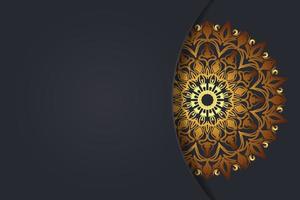 Fondo de patrón dorado de estilo mandala de lujo. vector