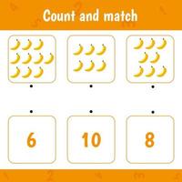Educational game for kids. Count and match vector