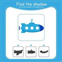 Find the correct shadow. Boat vector