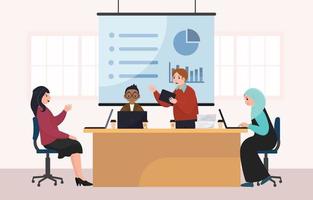 Professional Worker Having Meeting Activity vector