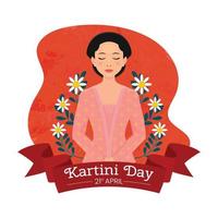 celebración del saludo del día de kartini vector