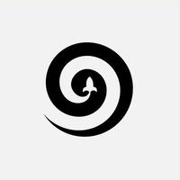 Spiral and rocket logo icon vector design template