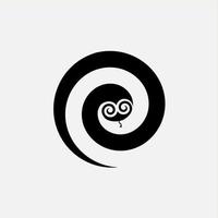 Spiral and snake head logo icon vector design template