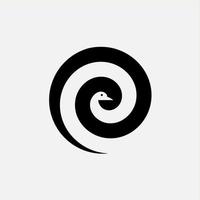 Spiral and bird head logo icon vector design template