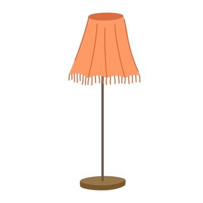 Lamp. Furniture chandelier, floor lamp. Chandeliers, illuminator, flashlight. Hand draw Vector cartoon illustration isolated on the white background.