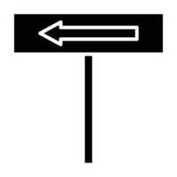 Road Sign Glyph Icon vector