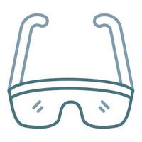 científico gafas línea icono de dos colores vector