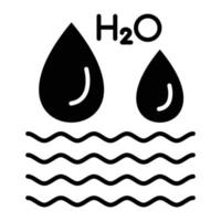 H2O Glyph Icon vector