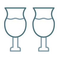 icono de dos colores de línea de bebida de verano vector