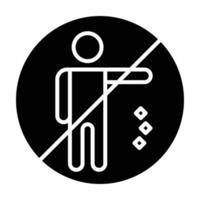 No Littering Glyph Icon vector