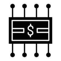 Money Network Glyph Icon vector