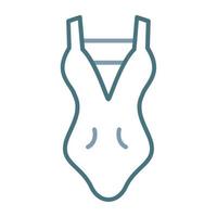 icono de dos colores de línea de traje de baño de mujer vector