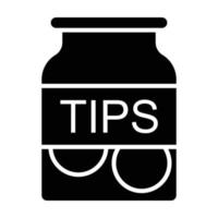 Tips Jar Glyph Icon vector