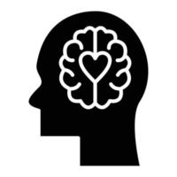 Emotional intelligence Glyph Icon vector