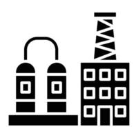 Oil Refinery Glyph Icon vector