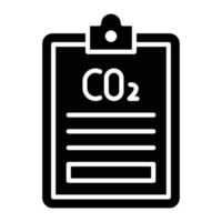 icono de glifo de informe de dióxido de carbono vector