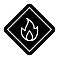 Flammable Glyph Icon vector