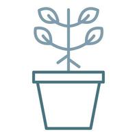 Plant Pot Line Two Color Icon vector