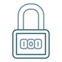 Number Padlock Line Two Color Icon vector