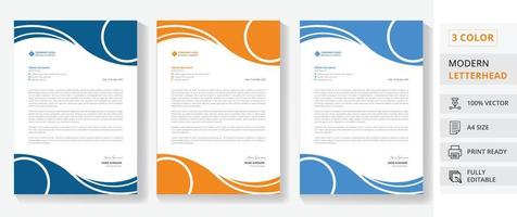 creative business letterhead template vector