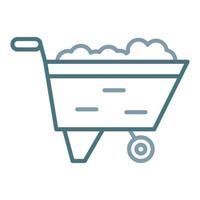 Wheelbarrow Line Two Color Icon vector