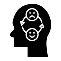 icono de glifo de emoción bipolar vector