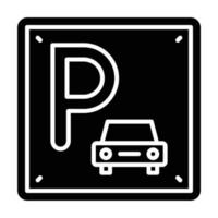 Parking Sign Glyph Icon vector