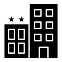 icono de glifo de hotel de 2 estrellas vector