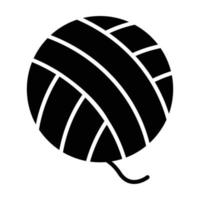 Wool Ball Glyph Icon vector