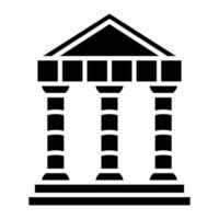 Greek Temple Glyph Icon vector