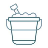 Sand Bucket Line Two Color Icon vector