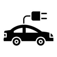 Electric Car Glyph Icon vector