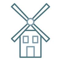 Windmill Line Two Color Icon vector
